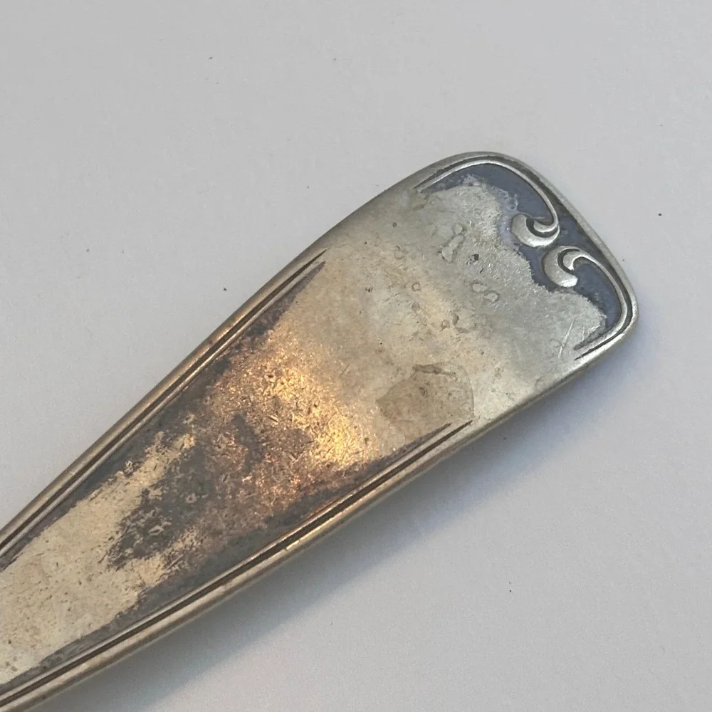 Antique RC‎ Co Silver Plated Soup Ladle Serving Spoon Ornate Handle